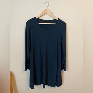 Sun Kim - Navy/Teal Tunic Dress With Pockets- Size M